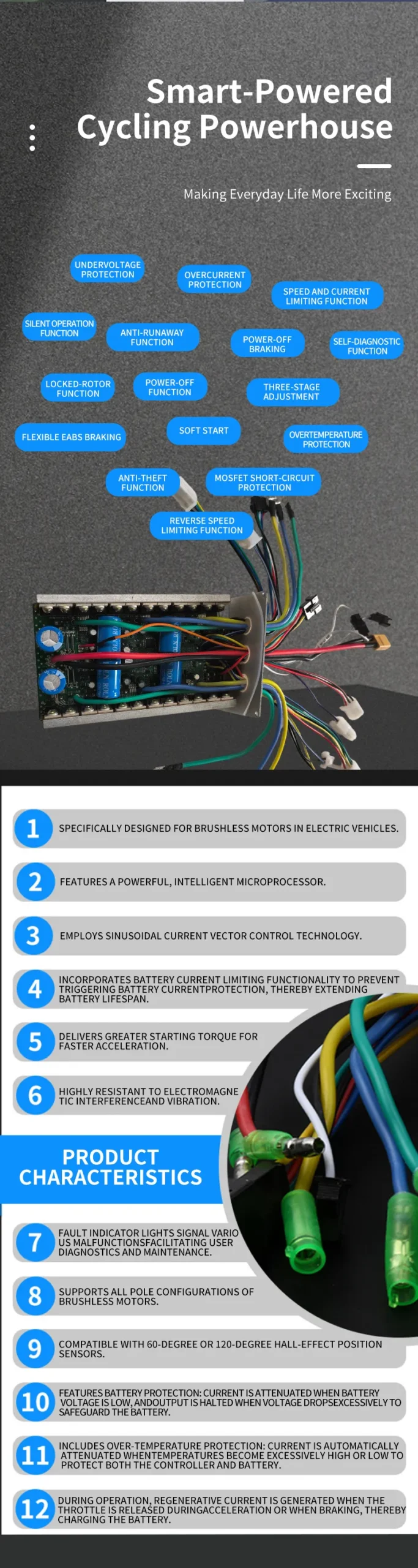 1000W brushless motor dual drive controller